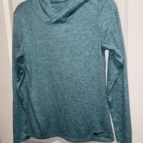 Nike Dri-Fit Womens Teal Long Sleeve Pullover size S - Picture 9 of 11